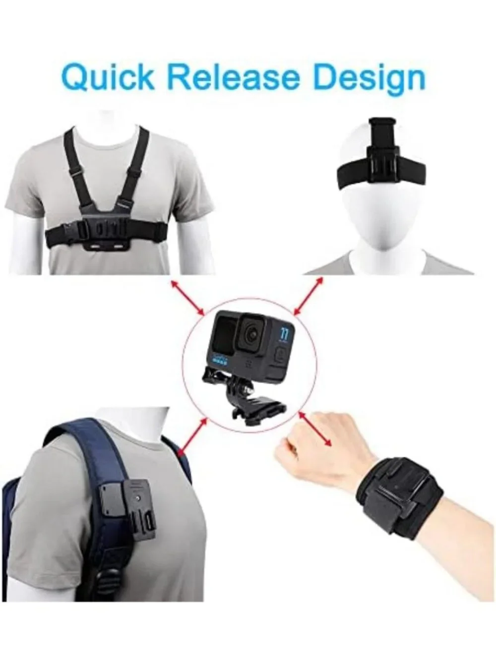 Versatile GoPro Accessories Set for Hero 13/12/11/10/9/8/7/6/5 & Mission 1 Pro
